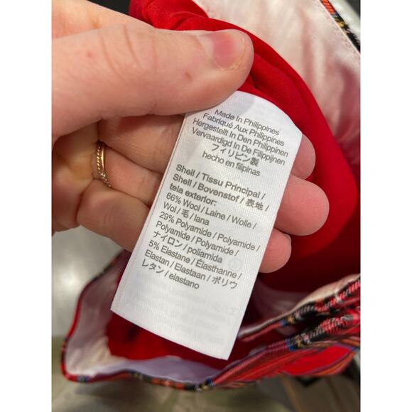 J. Crew Pants Women's 6P Christmas Tartan Plaid Winnie Ankle-Length Red Wool - Picture 6 of 6